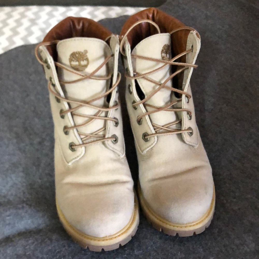 Women’s Timberland boots.